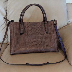 COACH Soft Borough Croc Embossed Leather Carry